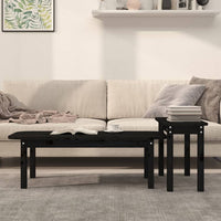 Thumbnail for 2-tlg. Couchtisch-Set Schwarz Massivholz Kiefer