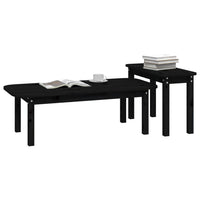 Thumbnail for 2-tlg. Couchtisch-Set Schwarz Massivholz Kiefer