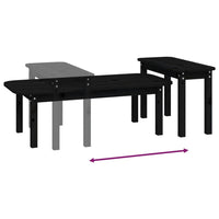 Thumbnail for 2-tlg. Couchtisch-Set Schwarz Massivholz Kiefer