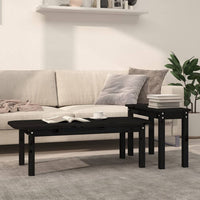 Thumbnail for 2-tlg. Couchtisch-Set Schwarz Massivholz Kiefer