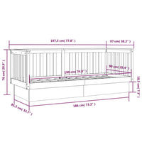 Thumbnail for Tagesbett Schwarz 90x190 cm Massivholz Kiefer