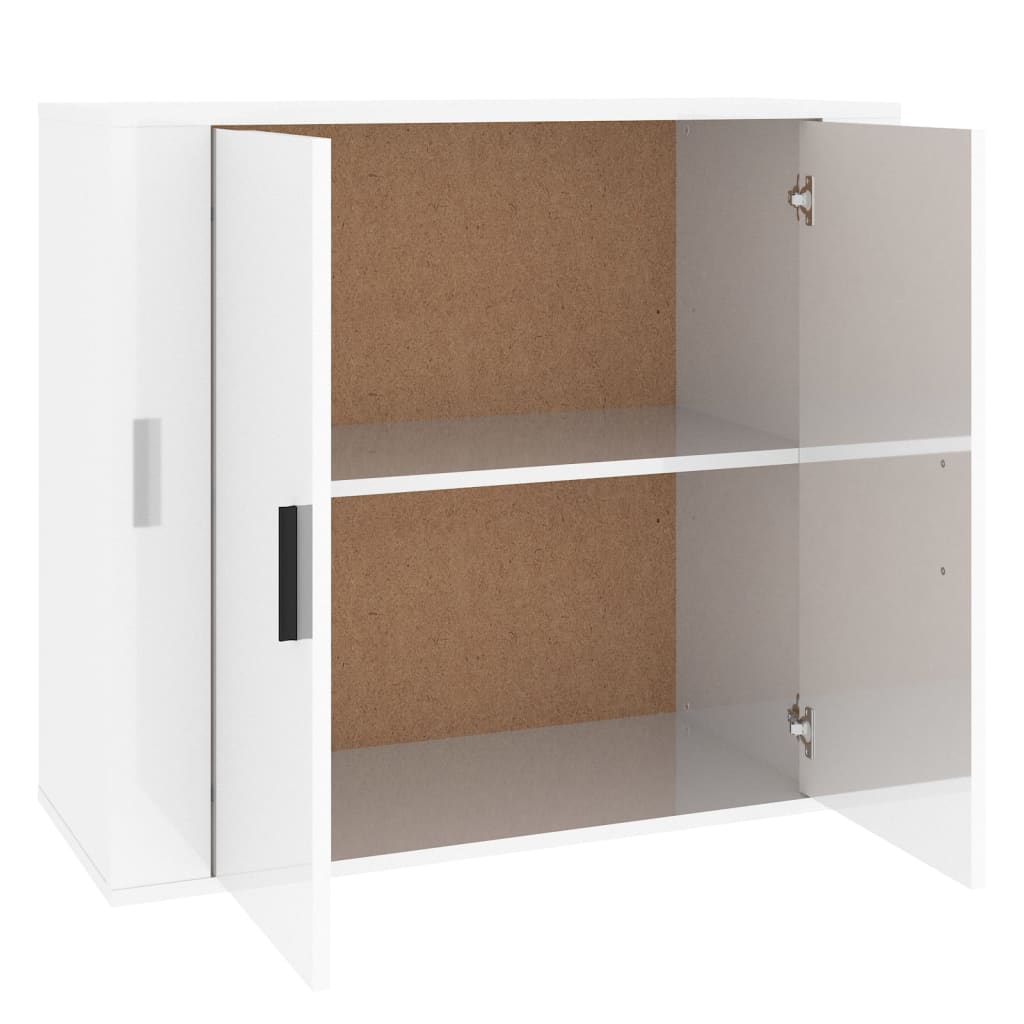 Sideboard Hochglanz-Weiß 80x33x70 cm Holzwerkstoff