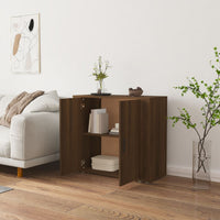 Thumbnail for Sideboard Braun Eichen-Optik 80x33x70 cm Holzwerkstoff