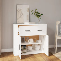 Thumbnail for Sideboard Weiß 80x33x70 cm Holzwerkstoff