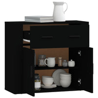 Thumbnail for Sideboard Schwarz 80x33x70 cm Holzwerkstoff