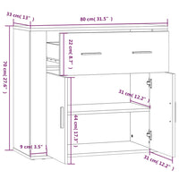 Thumbnail for Sideboard Sonoma-Eiche 80x33x70 cm Holzwerkstoff