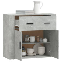 Thumbnail for Sideboard Betongrau 80x33x70 cm Holzwerkstoff