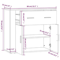 Thumbnail for Sideboard Räuchereiche 80x33x70 cm Holzwerkstoff