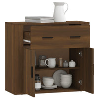 Thumbnail for Sideboard Braun Eichen-Optik 80x33x70 cm Holzwerkstoff