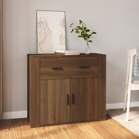 Thumbnail for Sideboard Braun Eichen-Optik 80x33x70 cm Holzwerkstoff