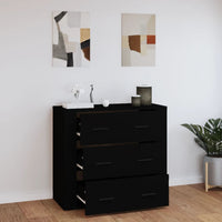 Thumbnail for Sideboard Schwarz 80x33x70 cm Holzwerkstoff