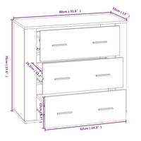 Thumbnail for Sideboard Sonoma-Eiche 80x33x70 cm Holzwerkstoff