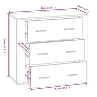 Thumbnail for Sideboard Räuchereiche 80x33x70 cm Holzwerkstoff