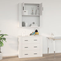 Thumbnail for Wandschrank Weiß 80x33x80 cm Holzwerkstoff