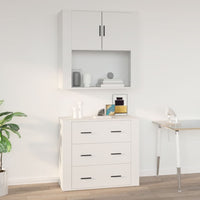 Thumbnail for Wandschrank Weiß 80x33x80 cm Holzwerkstoff