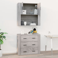 Thumbnail for Wandschrank Grau Sonoma 80x33x80 cm Holzwerkstoff