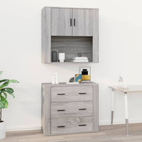 Thumbnail for Wandschrank Grau Sonoma 80x33x80 cm Holzwerkstoff
