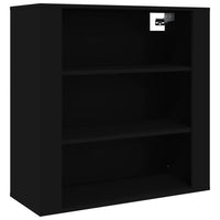 Thumbnail for Wandschrank Schwarz 80x33x80 cm Holzwerkstoff