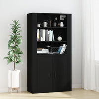 Thumbnail for Wandschrank Schwarz 80x33x80 cm Holzwerkstoff