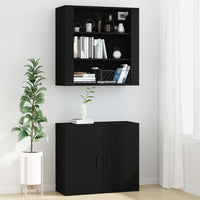 Thumbnail for Wandschrank Schwarz 80x33x80 cm Holzwerkstoff