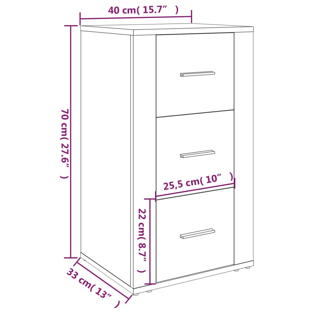 Sideboard Grau Sonoma 40x33x70 cm Holzwerkstoff