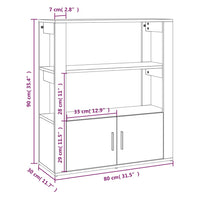 Thumbnail for Sideboard Schwarz 80x30x90 cm Holzwerkstoff