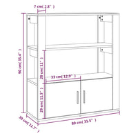 Thumbnail for Sideboard Betongrau 80x30x90 cm Holzwerkstoff