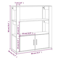Thumbnail for Sideboard Braun Eichen-Optik 80x30x90 cm Holzwerkstoff