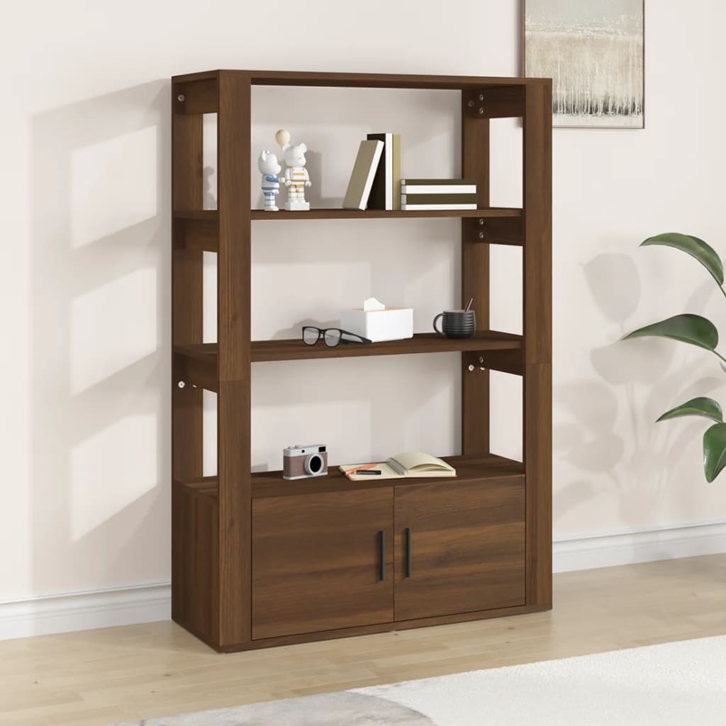 Sideboard Braun Eichen-Optik 80x30x119,5 cm Holzwerkstoff