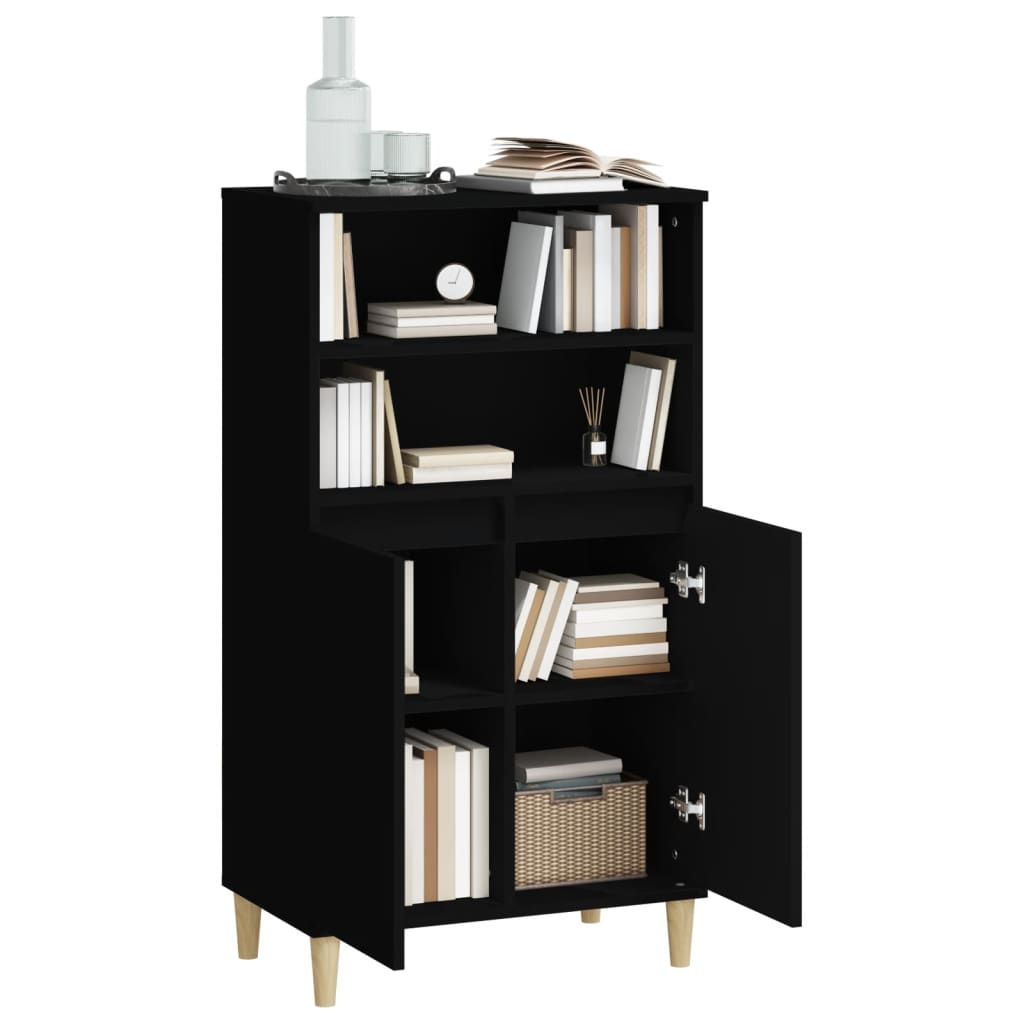 Highboard Schwarz 60x36x110 cm Holzwerkstoff