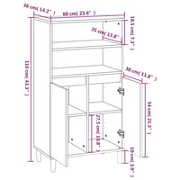 Thumbnail for Highboard Schwarz 60x36x110 cm Holzwerkstoff