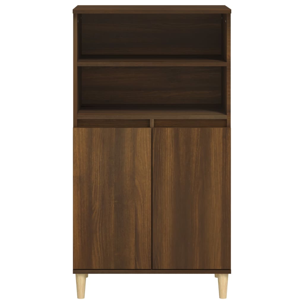 Highboard Braun Eichen-Optik 60x36x110 cm Holzwerkstoff