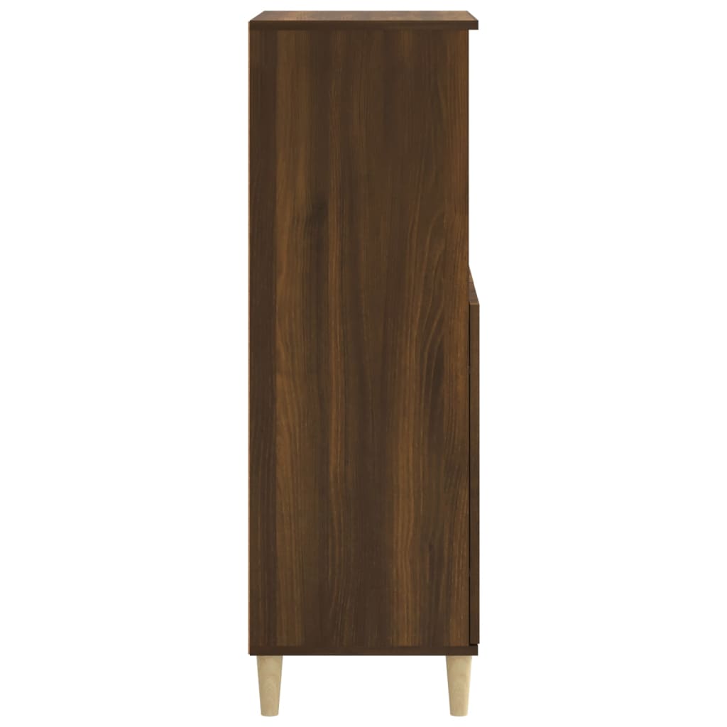 Highboard Braun Eichen-Optik 60x36x110 cm Holzwerkstoff