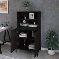Thumbnail for Highboard Schwarz 60x36x110 cm Holzwerkstoff