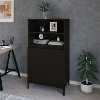 Thumbnail for Highboard Schwarz 60x36x110 cm Holzwerkstoff