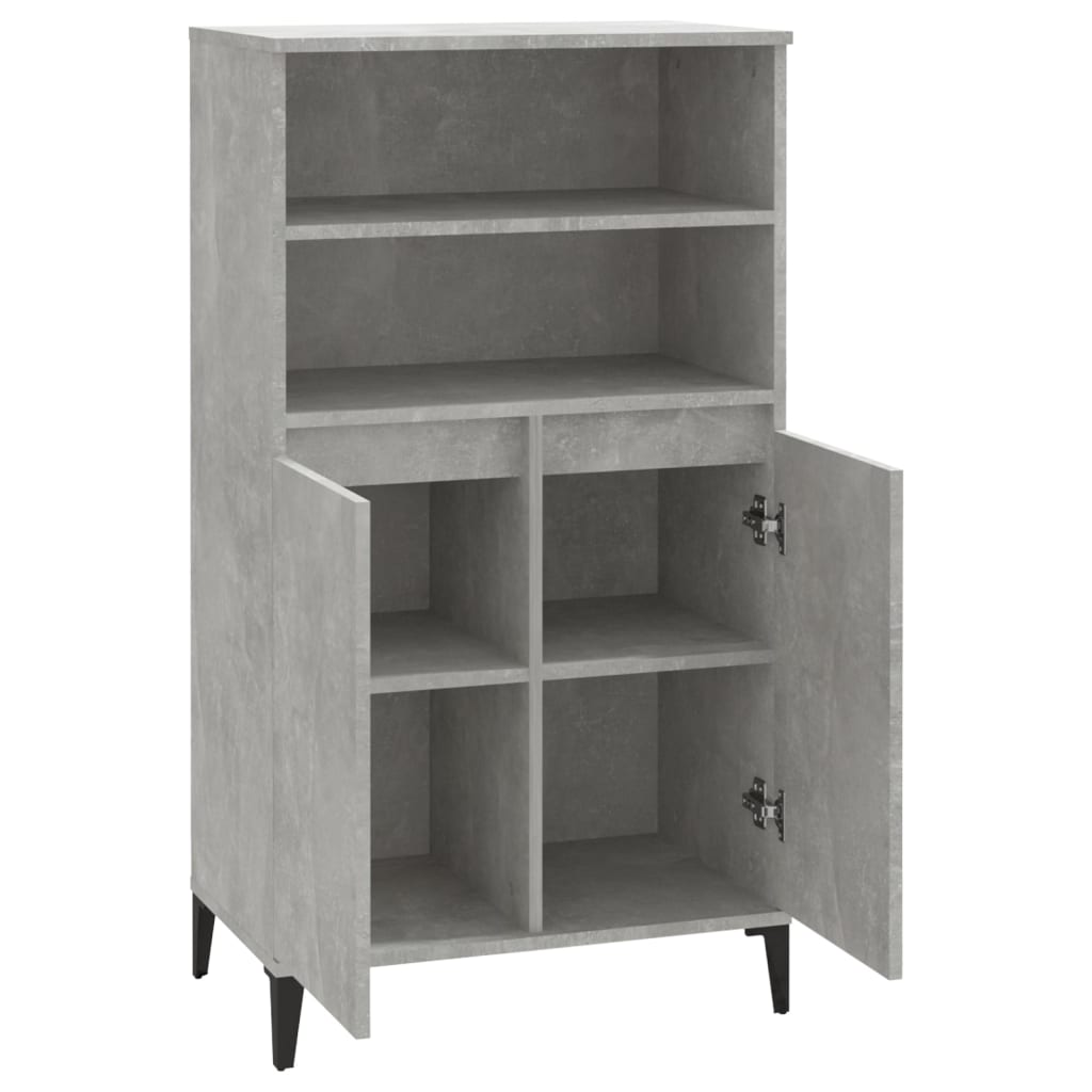 Highboard Betongrau 60x36x110 cm Holzwerkstoff