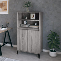 Thumbnail for Highboard Grau Sonoma 60x36x110 cm Holzwerkstoff