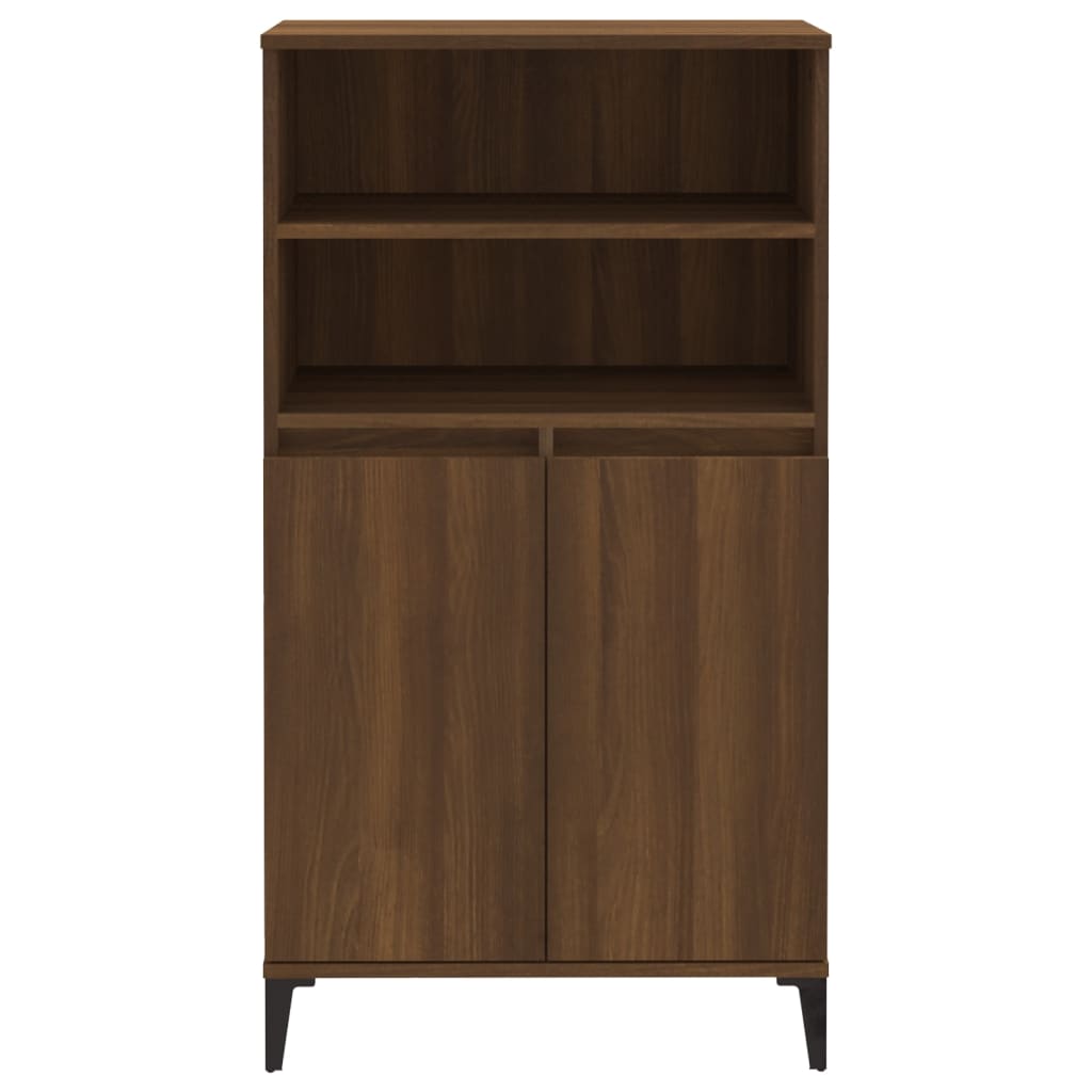 Highboard Braun Eichen-Optik 60x36x110 cm Holzwerkstoff