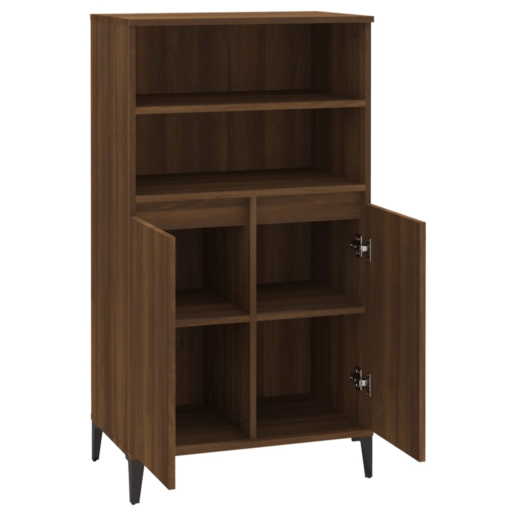 Highboard Braun Eichen-Optik 60x36x110 cm Holzwerkstoff