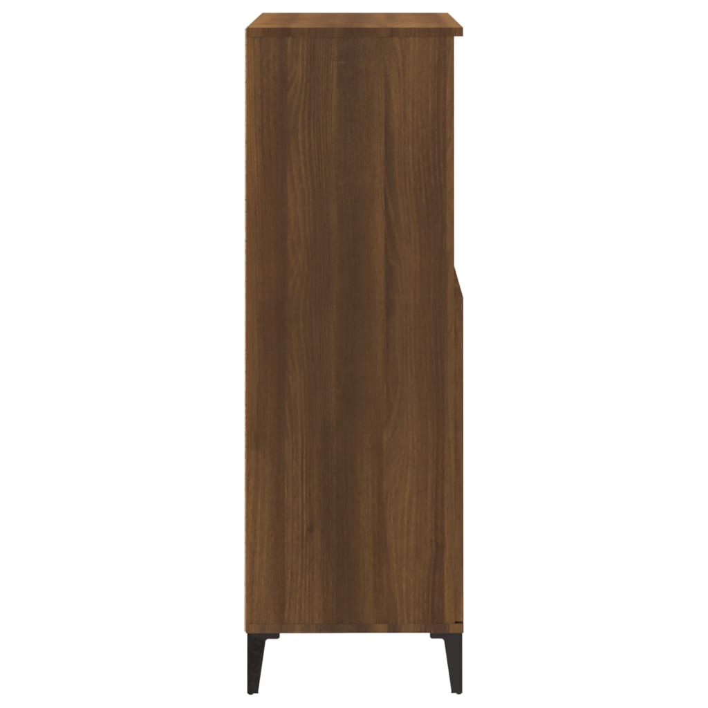 Highboard Braun Eichen-Optik 60x36x110 cm Holzwerkstoff