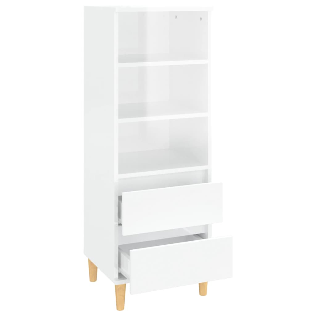 Highboard Hochglanz-Weiß 40x36x110 cm Holzwerkstoff