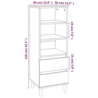 Thumbnail for Highboard Hochglanz-Weiß 40x36x110 cm Holzwerkstoff