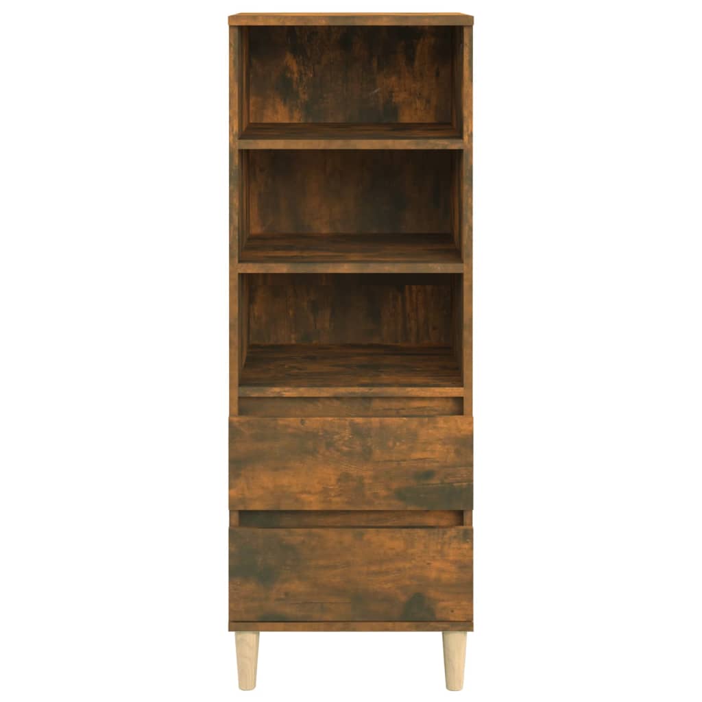 Highboard Räuchereiche 40x36x110 cm Holzwerkstoff