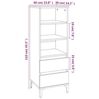 Thumbnail for Highboard Hochglanz-Weiß 40x36x110 cm Holzwerkstoff