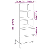 Thumbnail for Highboard Räuchereiche 40x36x110 cm Holzwerkstoff