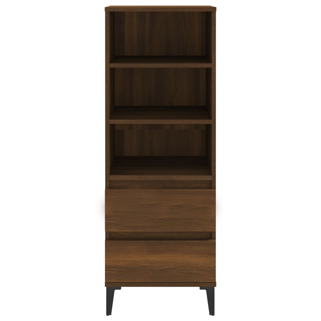 Highboard Braun Eichen-Optik 40x36x110 cm Holzwerkstoff