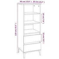 Thumbnail for Highboard Braun Eichen-Optik 40x36x110 cm Holzwerkstoff