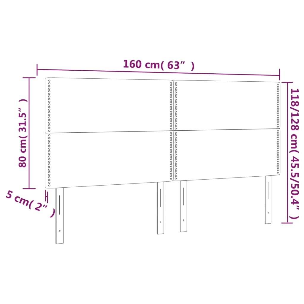 Kopfteile 4 Stk. Dunkelbraun 80x5x78/88 cm Stoff