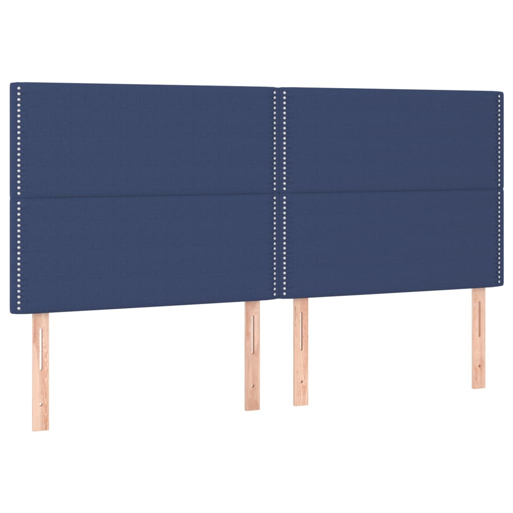 Kopfteile 4 Stk. Blau 90x5x78/88 cm Stoff