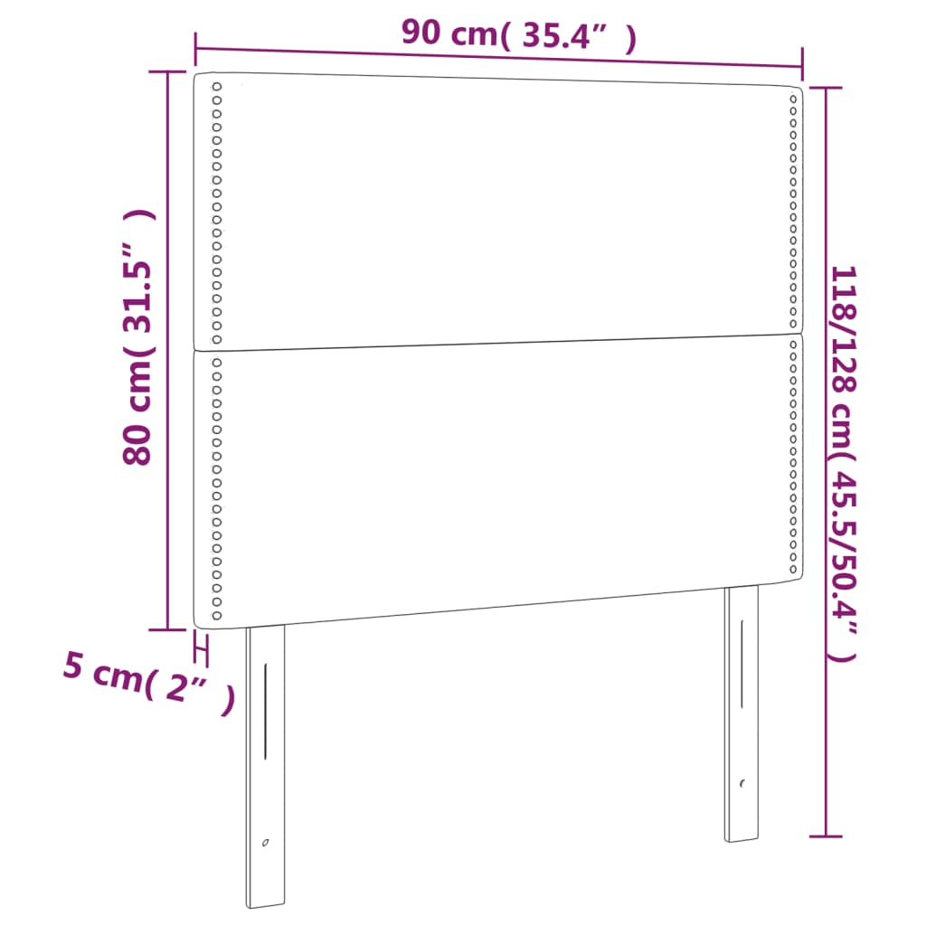 Kopfteile 2 Stk. Dunkelgrün 90x5x78/88 cm Samt